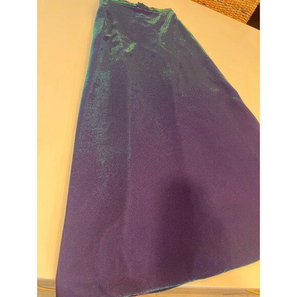 Shimmery Iridescent Purple & Green Maxi Skirt With Sheer Overlay - Picture 2 of 12